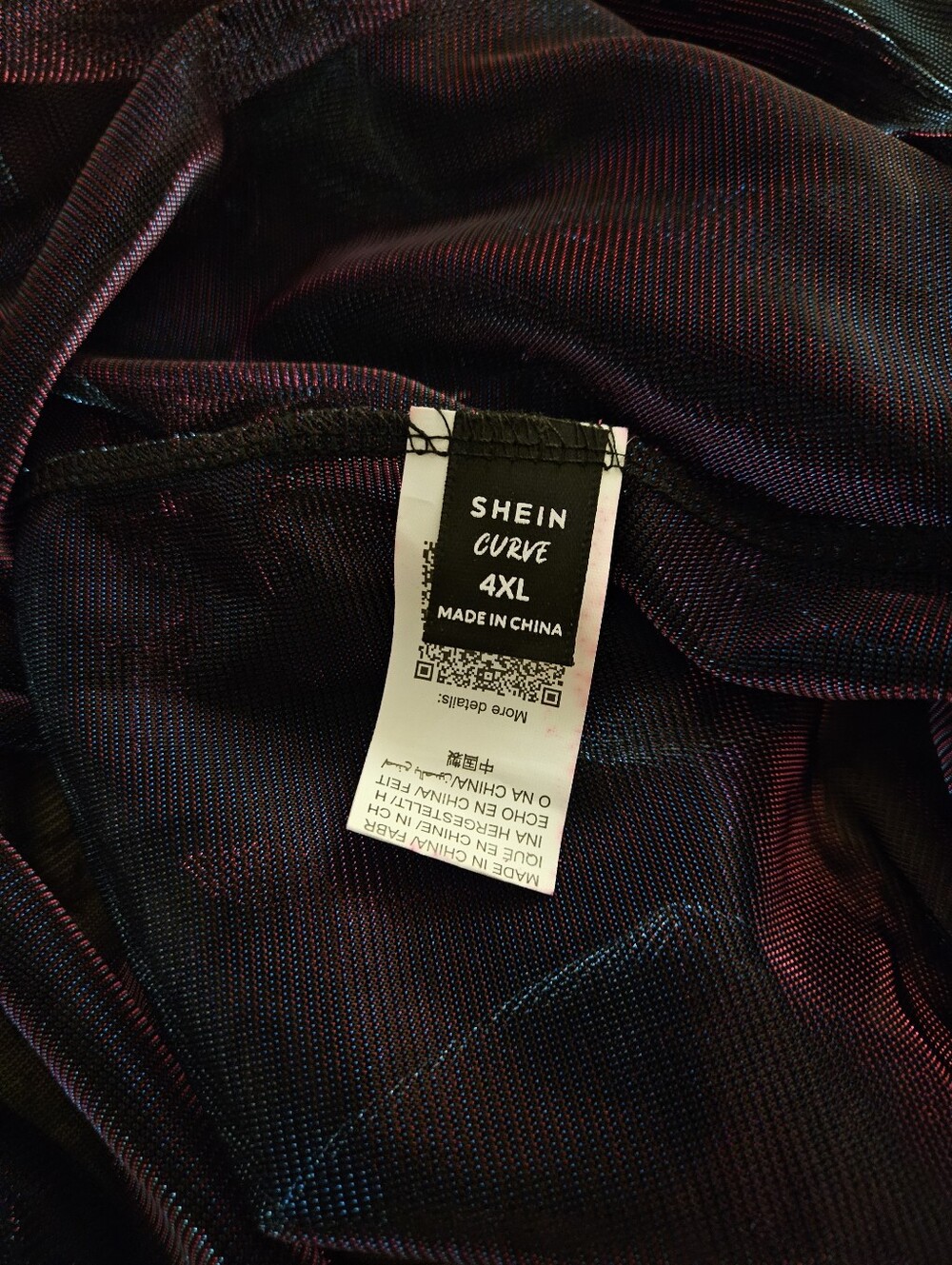 SHEIN Curve Iridescent Blue & Magenta Knit Top - Picture 3 of 9